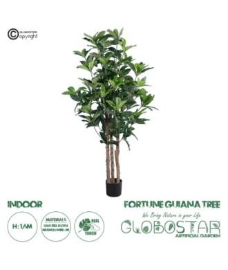 GloboStar® Artificial Garden FORTUNE GUIANA TREE 20056 Τεχνητό Διακοσμητικό Φυτό Καστανιά του Μαλαμπάρ Υ160cm